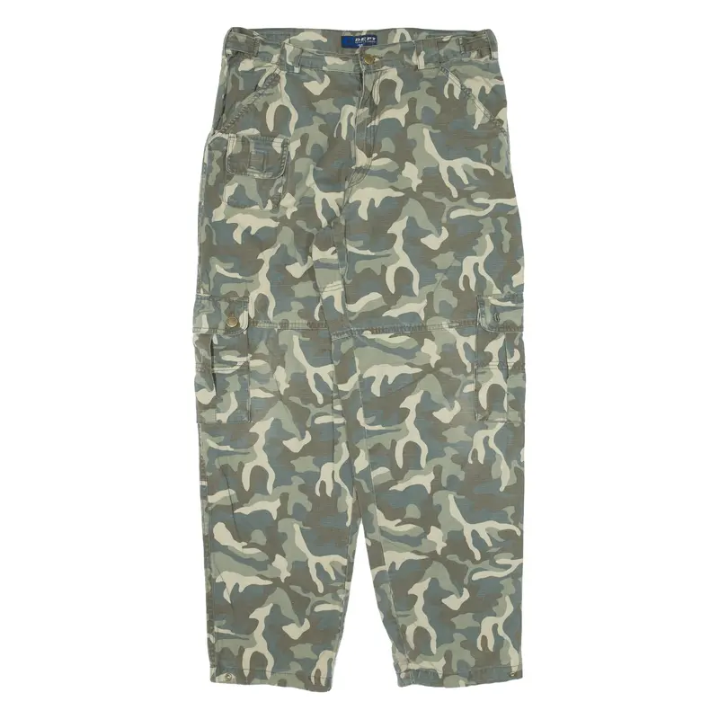 C Dept Cargo Camo Womens Trousers Green Loose Tapered W32 L28 1
