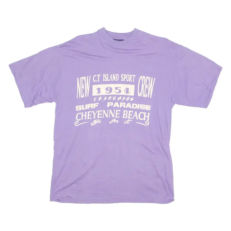 C.T Cheyenne Beach Mens T-Shirt Purple Crew Neck S 1