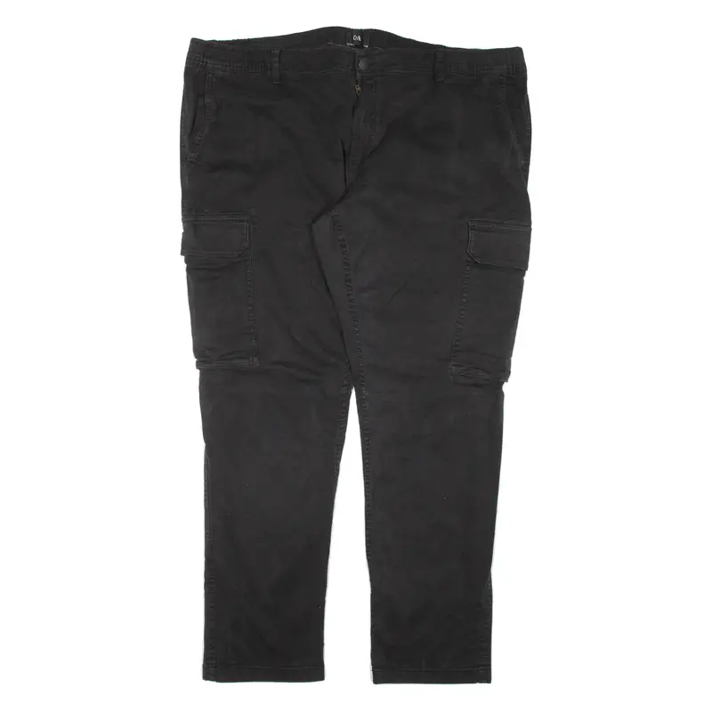 C&A Cargo Mens Trousers Black Regular Tapered W43 L31 1