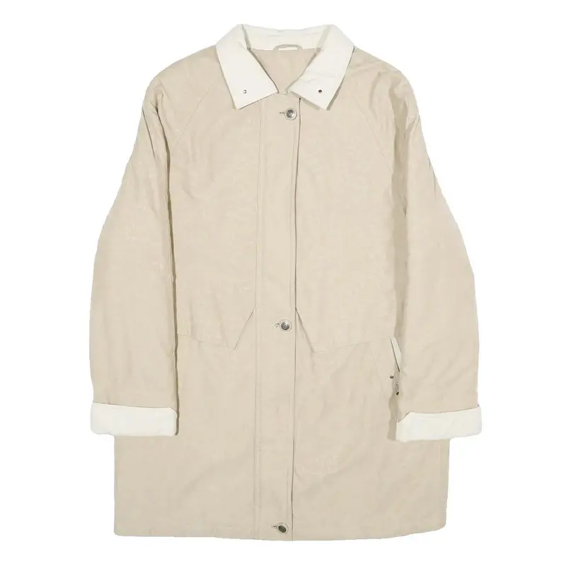 C&A Womens Beige & Cream Zip Jacket Uk 10 Polyester Blend Plain Casual Outerwear 1