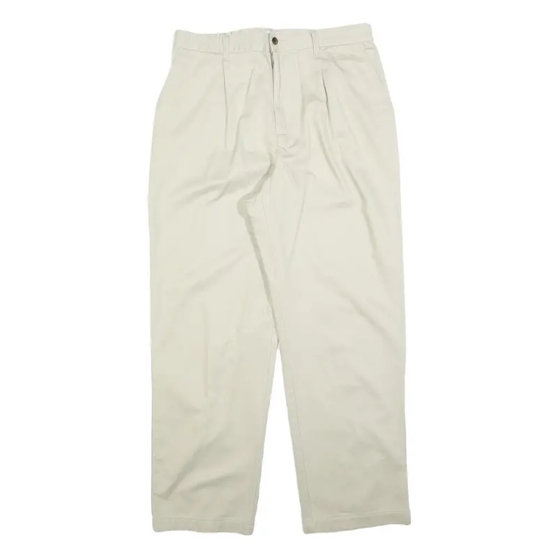 Cabin Creek Mens Cotton Blend Beige Regular Fit Straight Leg Trousers W32 L30 1