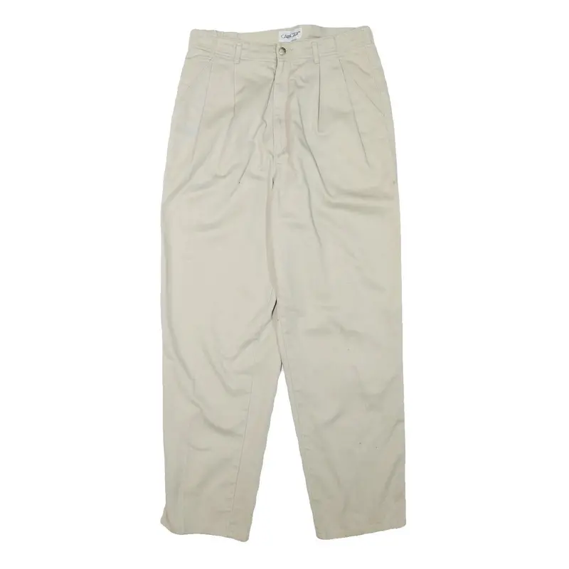 Cabin Creek Mens Cotton Blend Beige Relaxed Straight Leg Trousers W28 L27 Casual 1