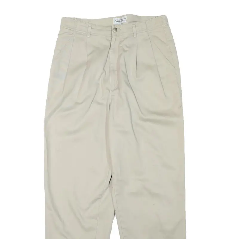 Cabin Creek Mens Cotton Blend Beige Relaxed Straight Leg Trousers W28 L27 Casual 2