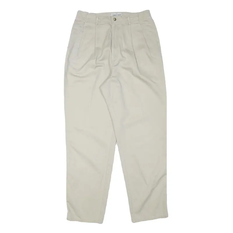 Cabin Creek Mens Cotton Blend Beige Relaxed Straight Trousers W28 L29 Casual 1