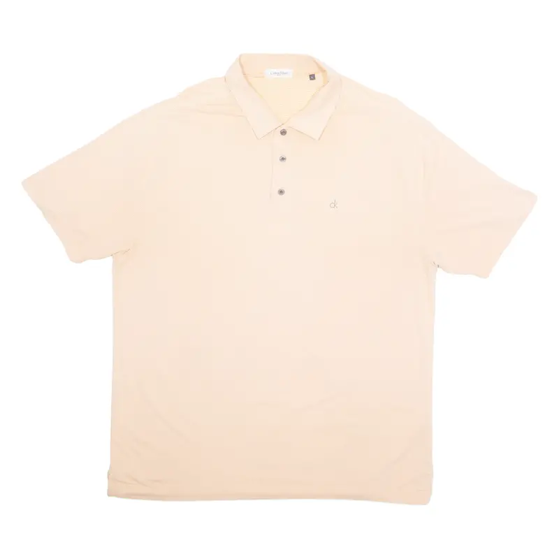 Calvin Klein Golf Mens Polo Shirt Orange Striped L 1