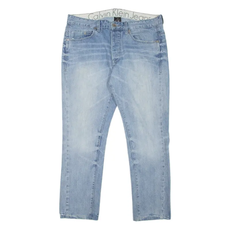 Calvin Klein Jeans Altered Mens Jeans Blue Slim Tapered Stone Wash W32 L27 1