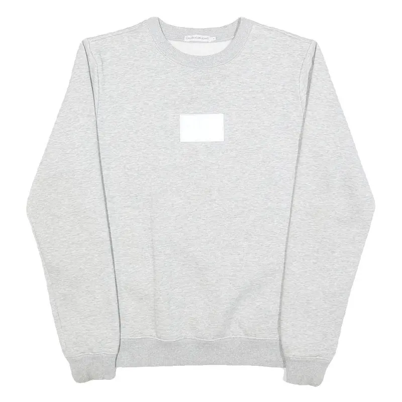 Calvin Klein Jeans Boys Grey Sweatshirt Crew Neck 16Y Cotton Blend Pullover 1
