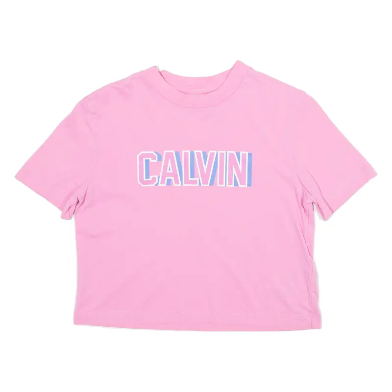 Calvin Klein Jeans Cropped Womens T-Shirt Pink Xs 1