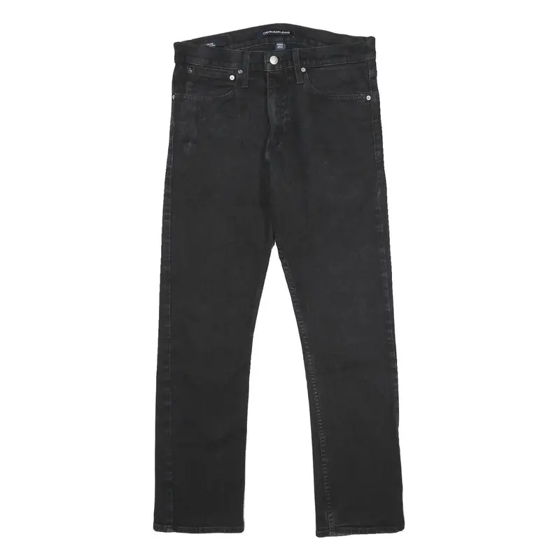 Calvin Klein Jeans Mens Black Regular Fit Straight Denim W31 L32 Zip Cotton 1