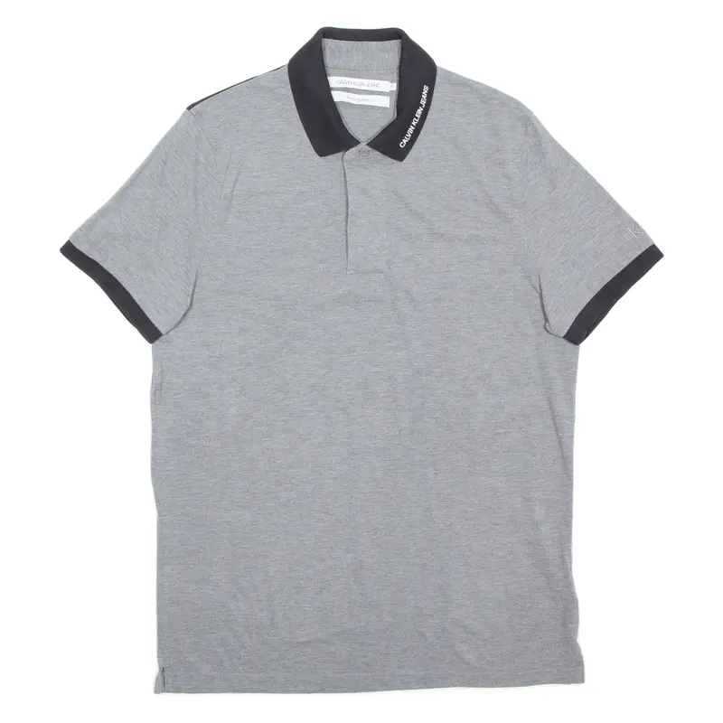 Calvin Klein Jeans Mens Polo Shirt Grey Xl 1