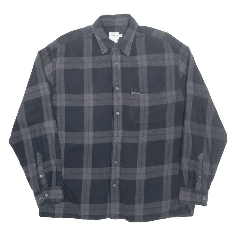 Calvin Klein Jeans Mens Shirt Black Check Long Sleeve S 1