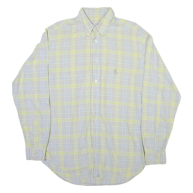 Calvin Klein Jeans Mens Shirt Grey Check Long Sleeve M 1