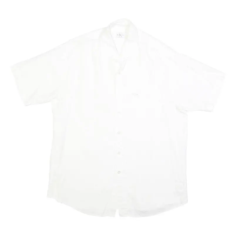 Calvin Klein Jeans Mens White Shirt S Cotton Blend Casual Button-Up 1