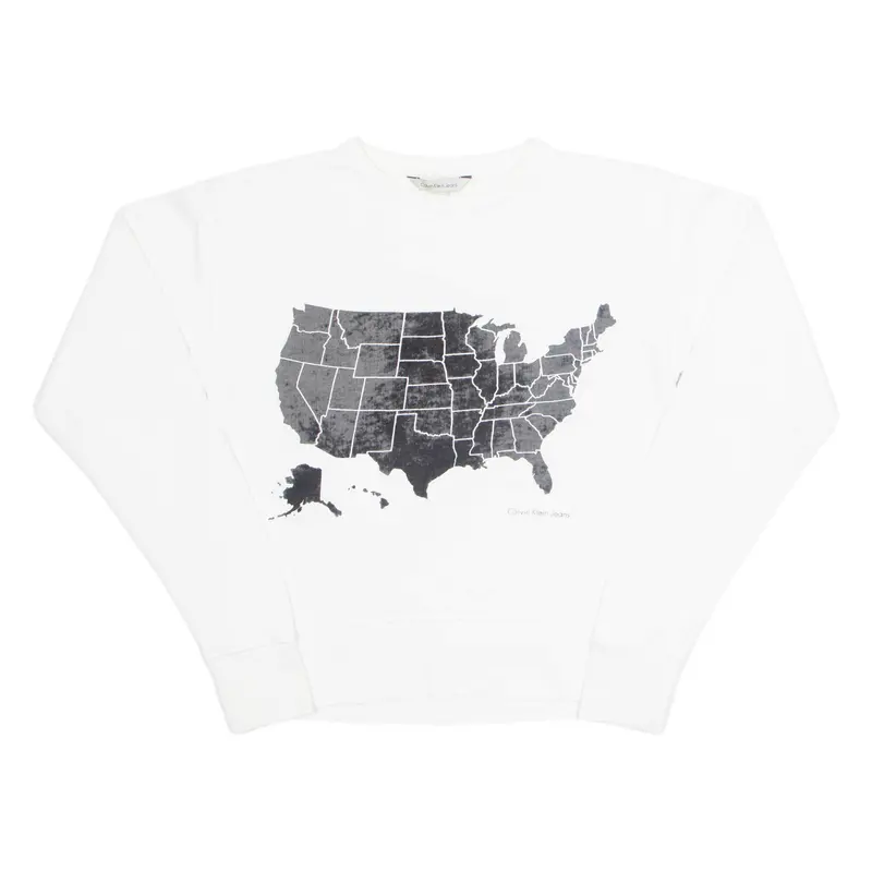 Calvin Klein Jeans Usa Womens Sweatshirt White S 1