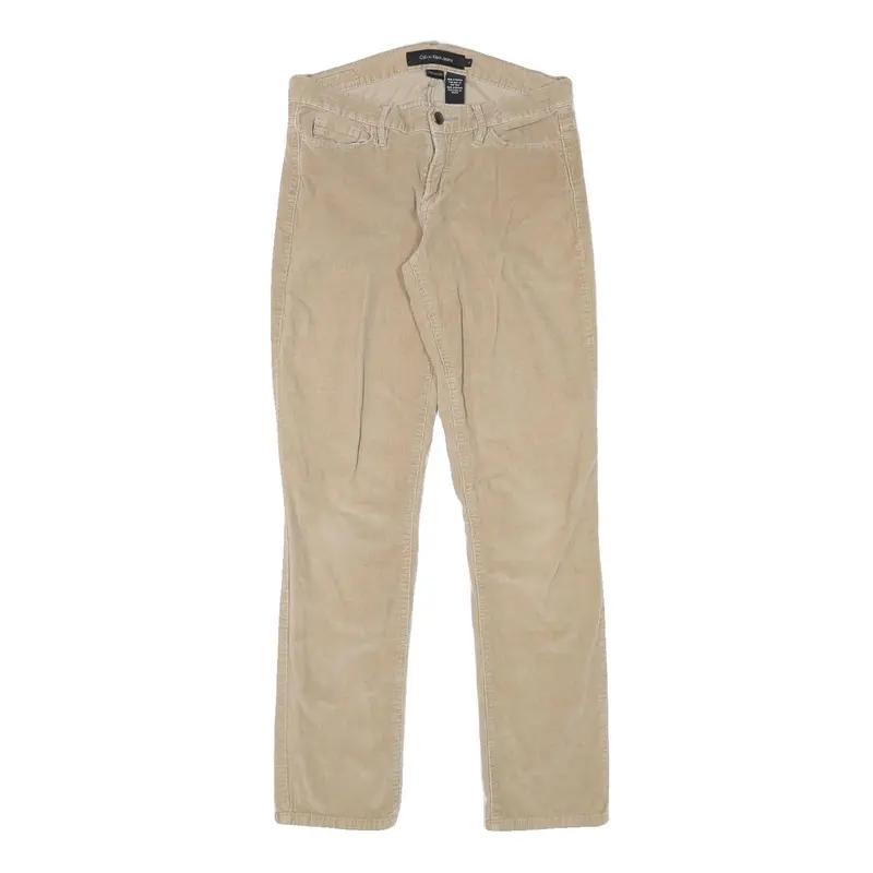 Calvin Klein Jeans Womens Beige Slim Skinny Cotton Blend Trousers W28 L29 1