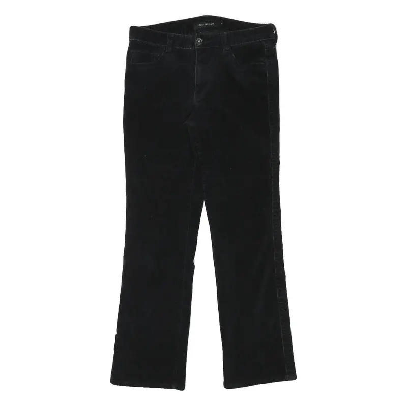 Calvin Klein Jeans Womens Black Regular Straight Trousers W31 L30 Cotton Blend 1