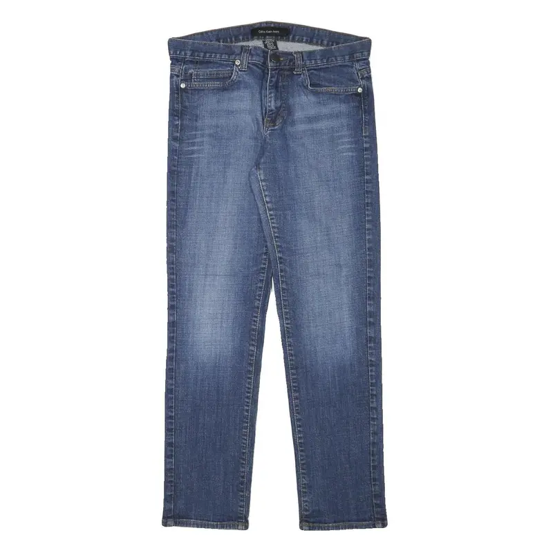 Calvin Klein Jeans Womens Blue Regular Straight Denim Medium W30 L28 Zip Closure 1