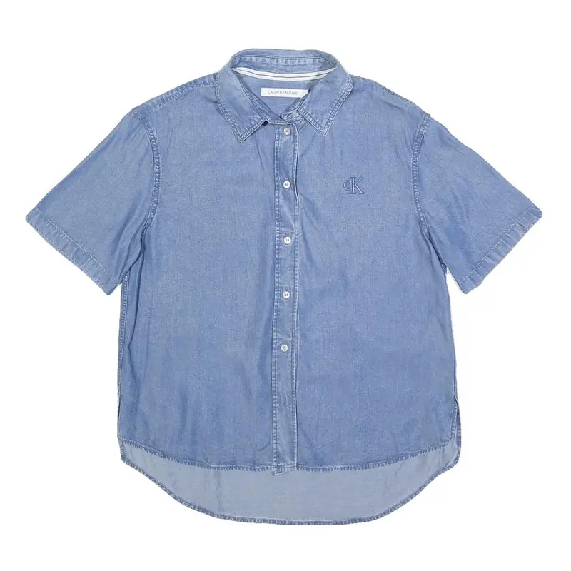 Calvin Klein Jeans Womens Blue Shirt S Lightweight Casual Short Sleeve 1
