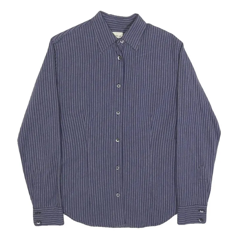 Calvin Klein Jeans Womens Blue Striped Shirt S Cotton Blend Casual Button Up 1