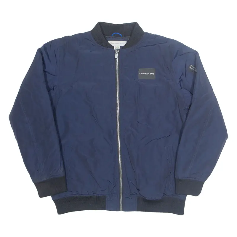 Calvin Klein Jeans Womens Bomber Jacket Blue Xl 1