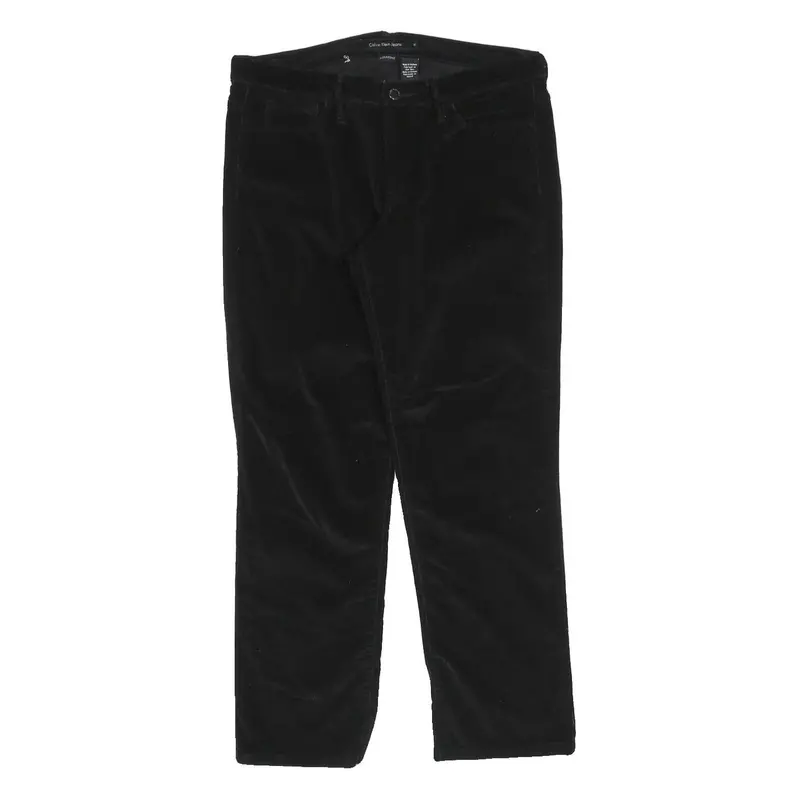 Calvin Klein Jeans Womens Cotton Blend Black Slim Slim Leg Trousers W34 L30 1