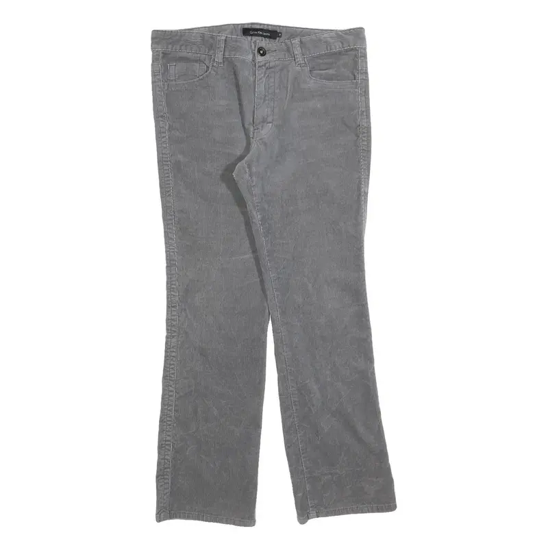 Calvin Klein Jeans Womens Cotton Blend Grey Regular Straight Trousers W34 L32 1