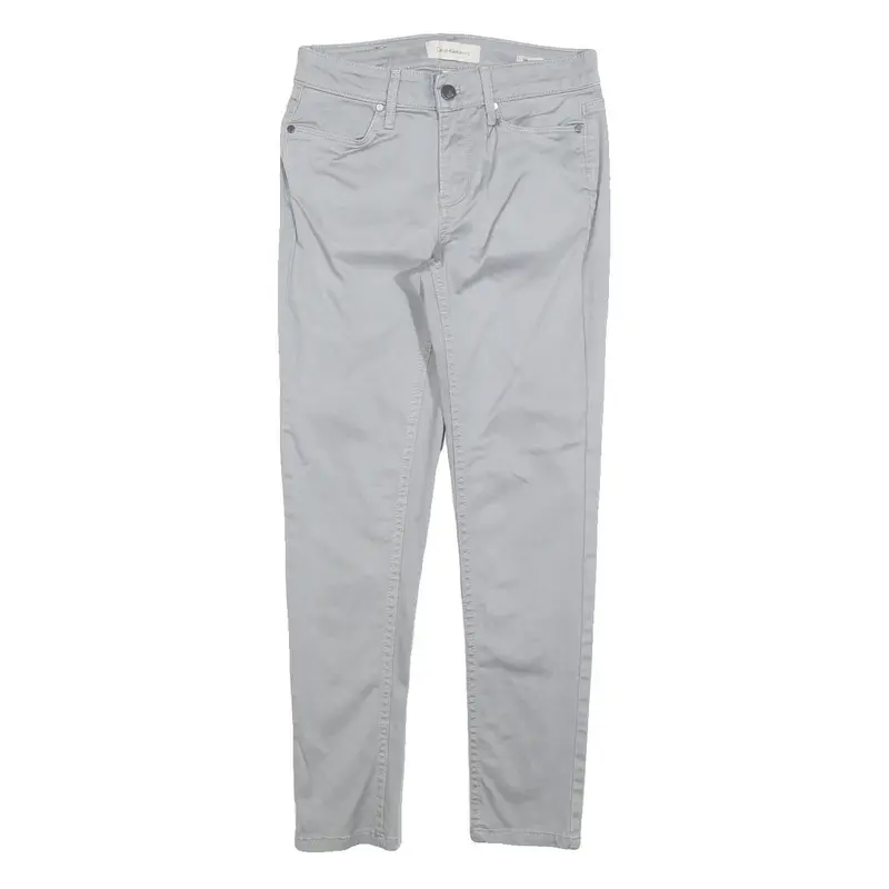 Calvin Klein Jeans Womens Cotton Blend Grey Slim Zip Trousers W25 L26 Casual 1