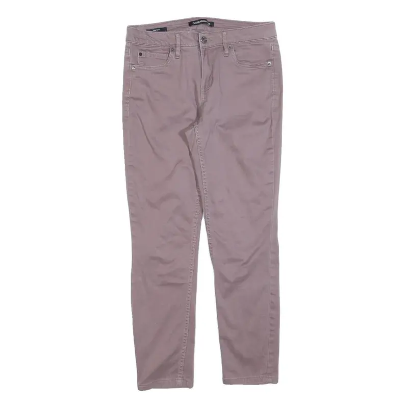 Calvin Klein Jeans Womens Cotton Blend Mauve Slim Skinny Trousers W28 L25 1