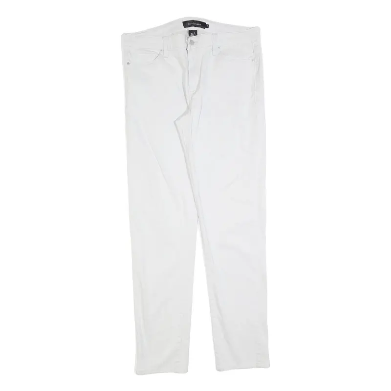 Calvin Klein Jeans Womens Cotton Blend White Slim Skinny Trousers W34 L32 1