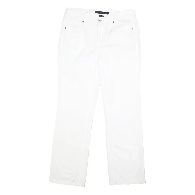 Calvin Klein Jeans Womens Cotton White Regular Straight Trousers W31 L30 Classic 1