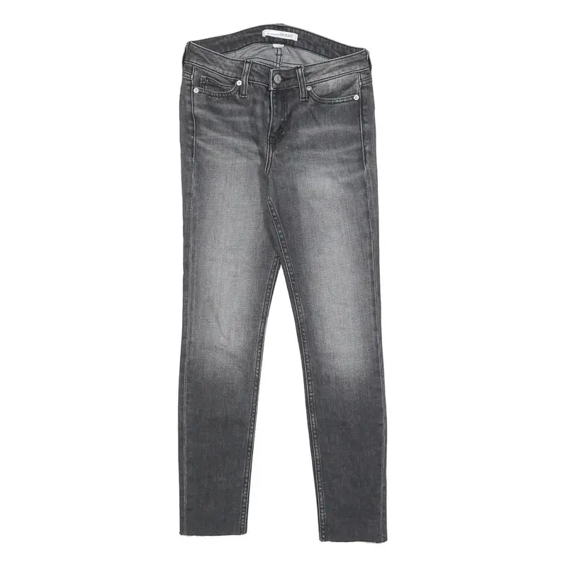 Calvin Klein Jeans Womens Grey Slim Skinny Denim Medium W26 L26 Cotton Blend Zip 1