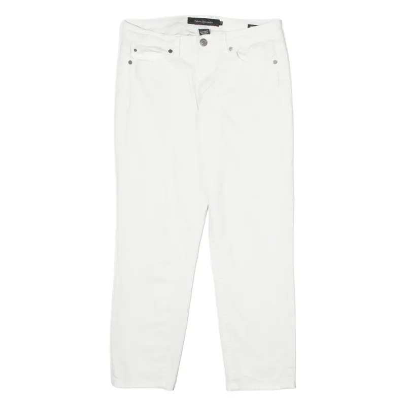 Calvin Klein Jeans Womens Jeans White Regular Skinny W30 L25 1