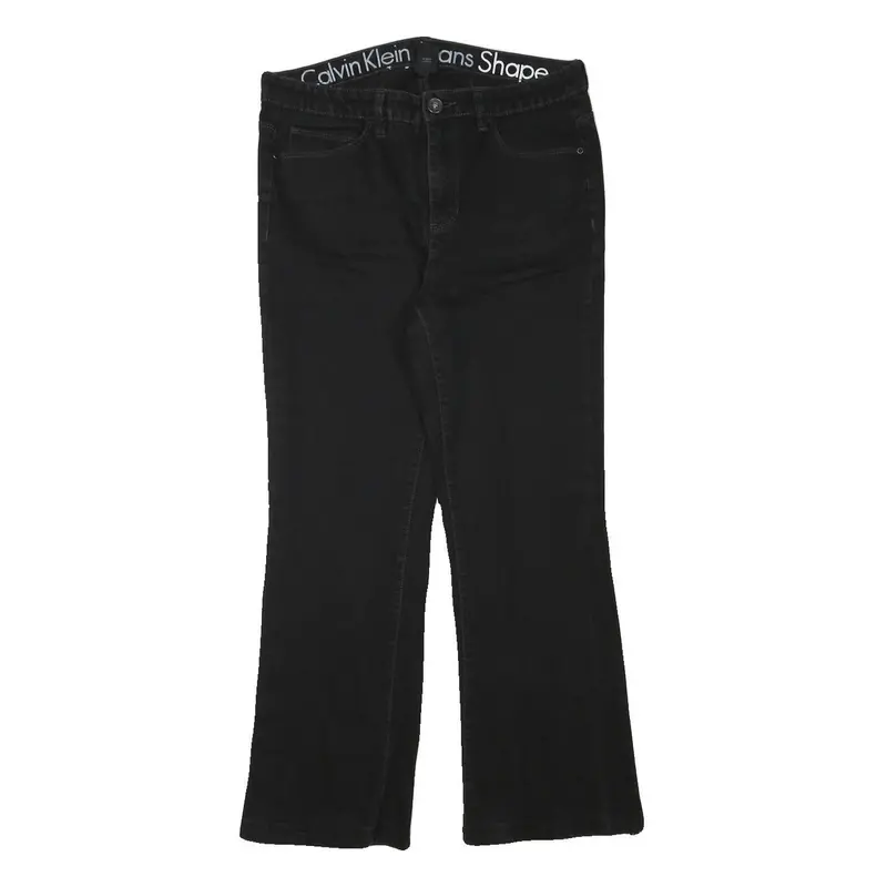 Calvin Klein Jeans Womens Regular Black Denim Straight Fit Zip W30 L27 1