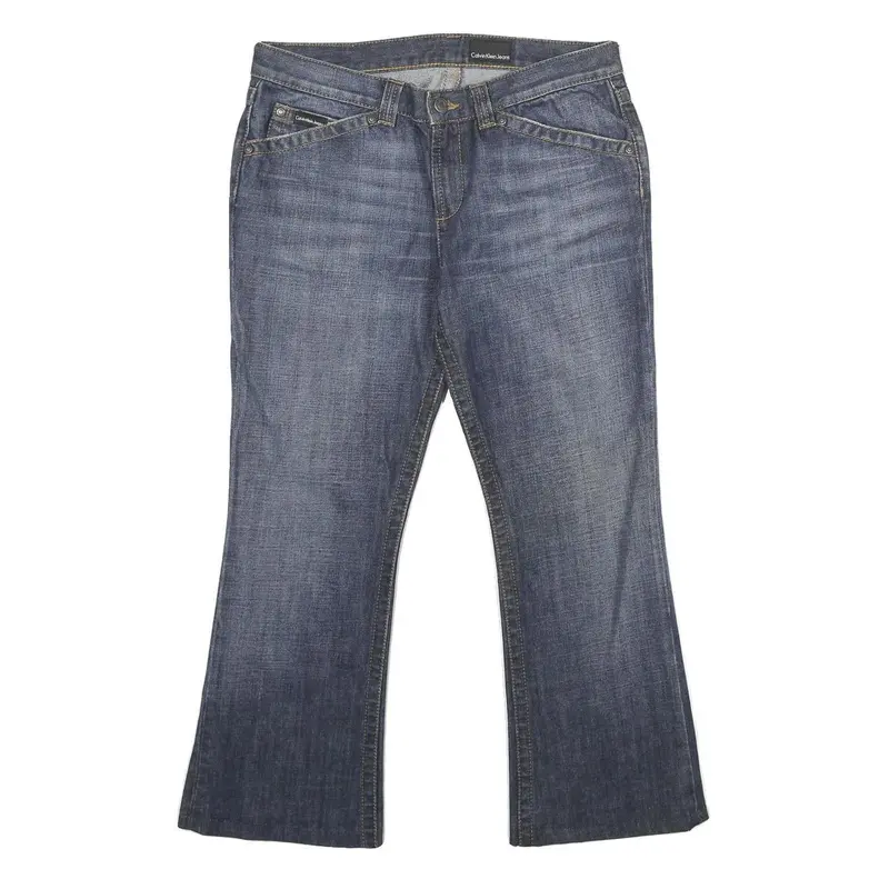 Calvin Klein Jeans Womens Regular Blue Denim Bootcut Jeans W30 L25 Stylish 1