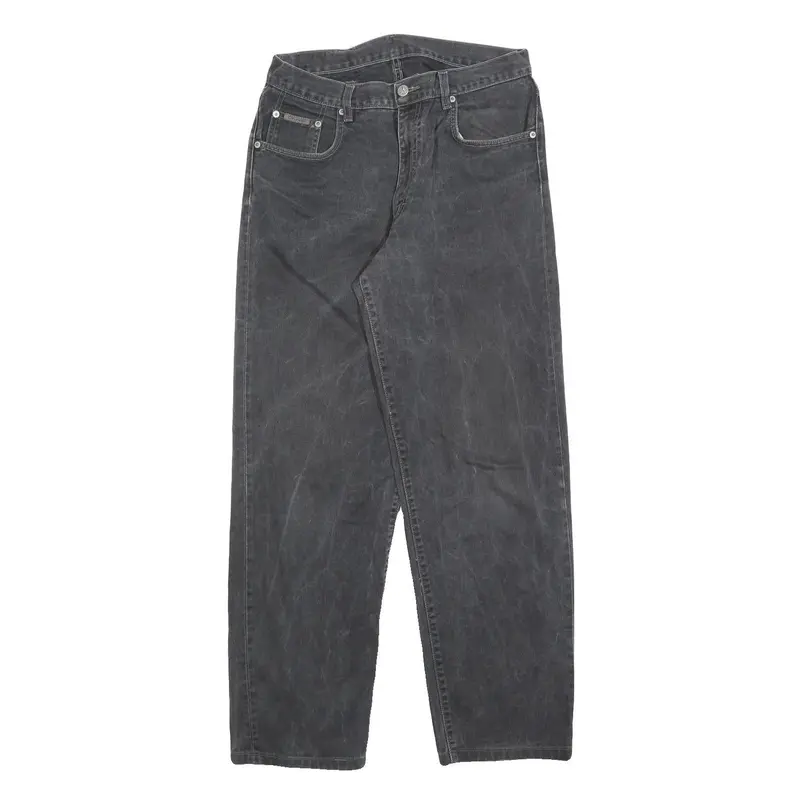Calvin Klein Jeans Womens Relaxed Black Denim Raw W30 L30 Casual Comfortable Zip 1