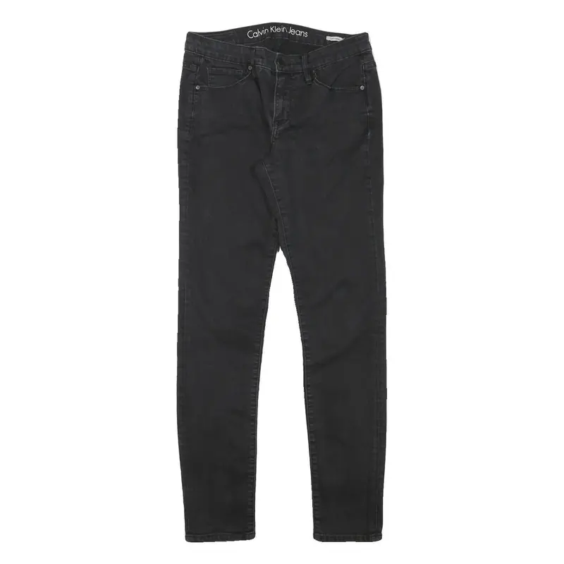 Calvin Klein Jeans Womens Slim Black Skinny Denim Medium W28 L30 Cotton Blend 1