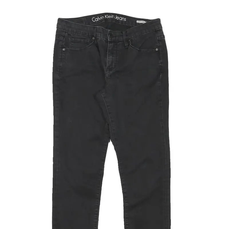 Calvin Klein Jeans Womens Slim Black Skinny Denim Medium W28 L30 Cotton Blend 2