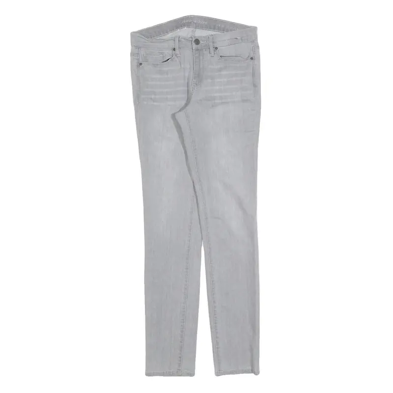 Calvin Klein Jeans Womens Slim Grey Denim Light W28 L32 Slim Fit Zip Closure 1