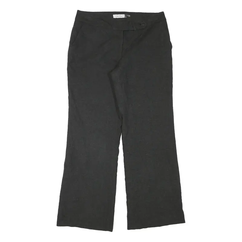 Calvin Klein Lined Womens Black Relaxed Wide-Leg Trousers W32 L26 1