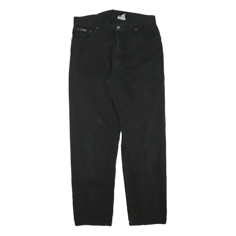 Calvin Klein Mens Black Regular Fit Straight Denim Jeans W32 L31 Zip Cotton 1