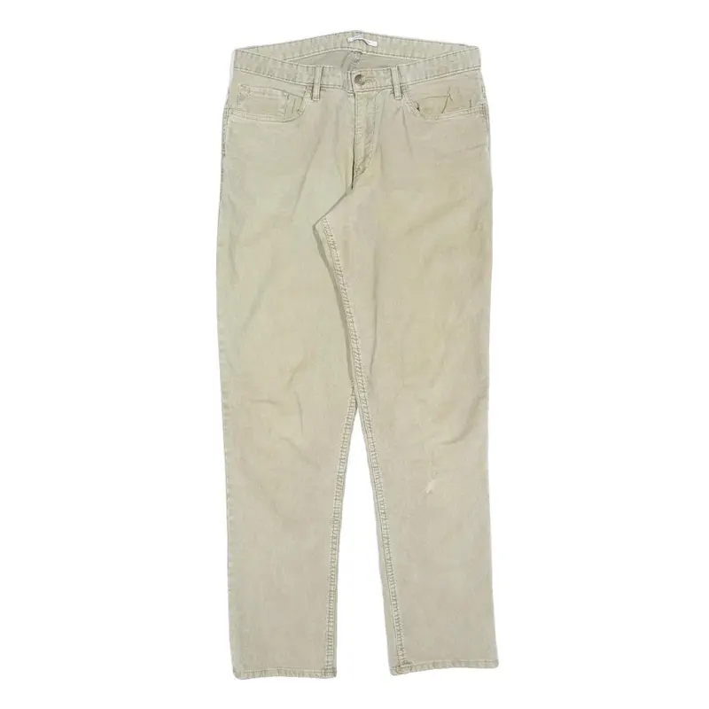 Calvin Klein Mens Cotton Blend Beige Slim Straight Trousers W31 L32 Casual Wear 1