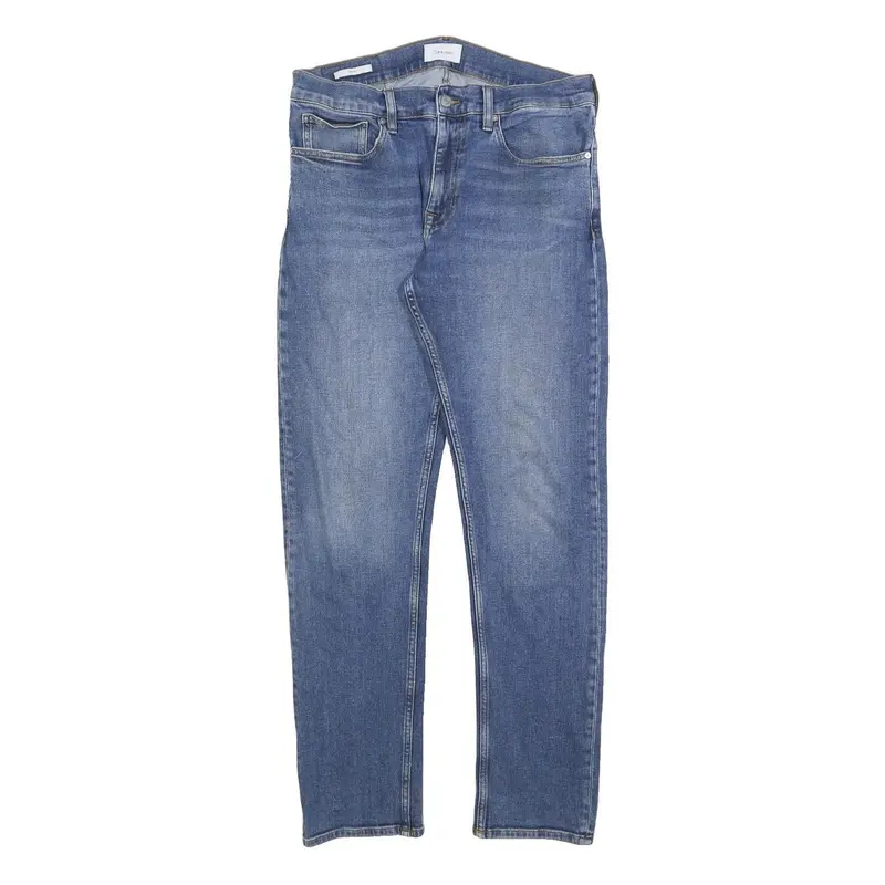 Calvin Klein Mens Jeans Blue Slim Skinny Denim Medium W34 L32 Zip Closure 1