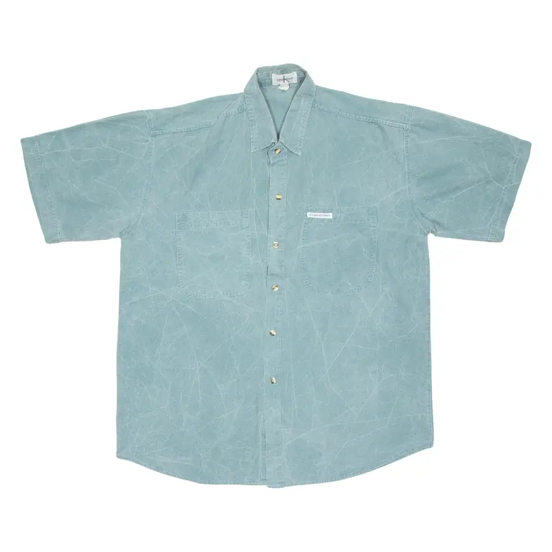 Calvin Klein Mens Plain Shirt Blue L 1