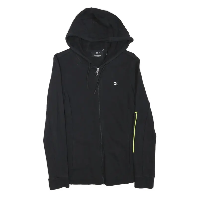 Calvin Klein Performance Womens Black Hoodie S Zip Up Lightweight Cotton Blend 1
