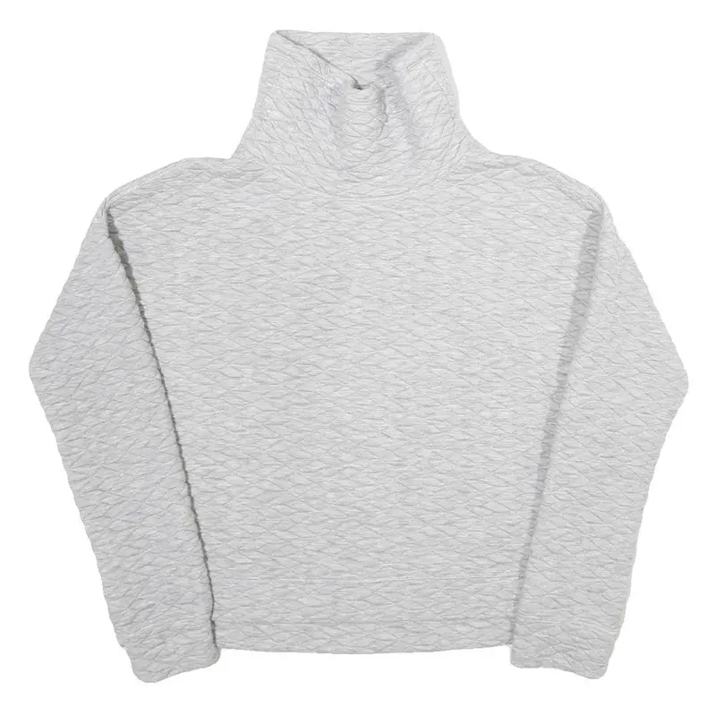 Calvin Klein Performance Womens Grey Quilted High Neck Sweatshirt M Comfortable 1