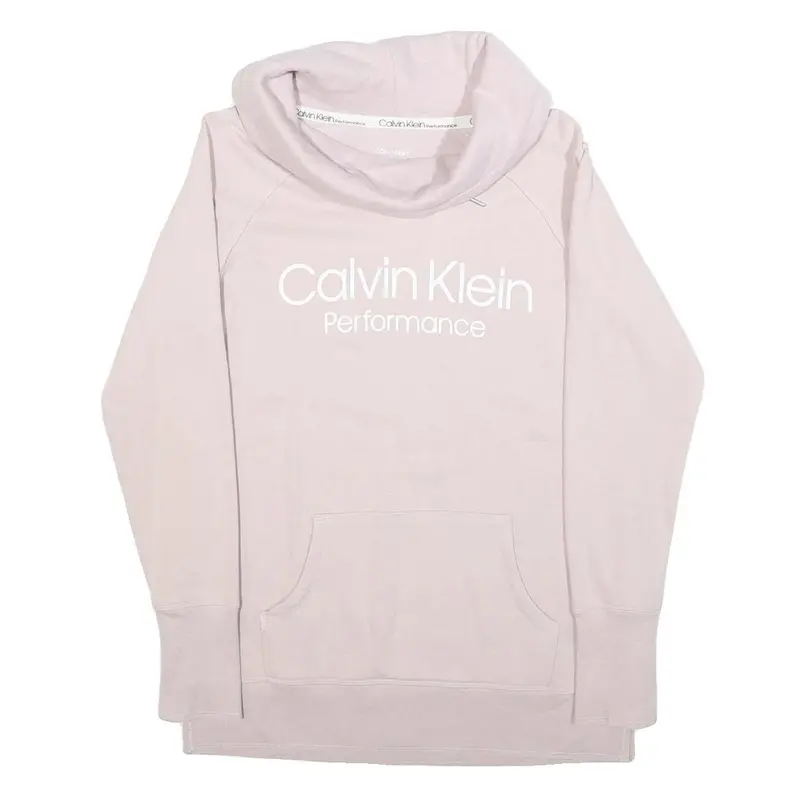Calvin Klein Performance Womens Pink Crew Neck S Cotton Blend Sweatshirt 1