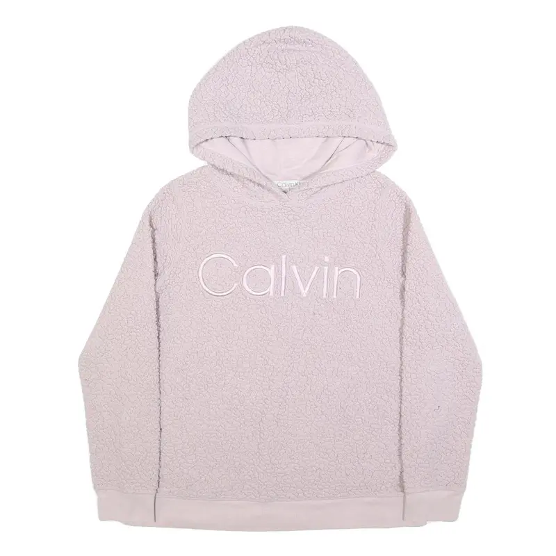 Calvin Klein Performance Womens Pink Hoodie S Sherpa Fleece Pullover Hooded 1