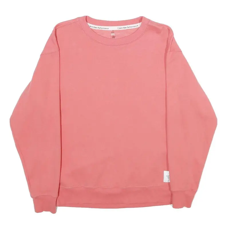 Calvin Klein Performance Womens Pink Xs Crew Neck Cotton Blend Sweatshirt 1