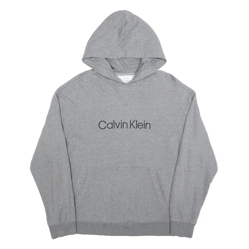 Calvin Klein Womens Grey Hoodie Xs Cotton Blend Casual Pullover Sweatshirt 1