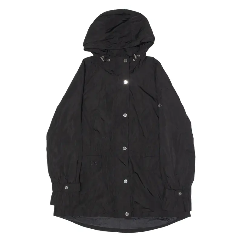 Calvin Klein Womens Parka Jacket Black Hooded L 1